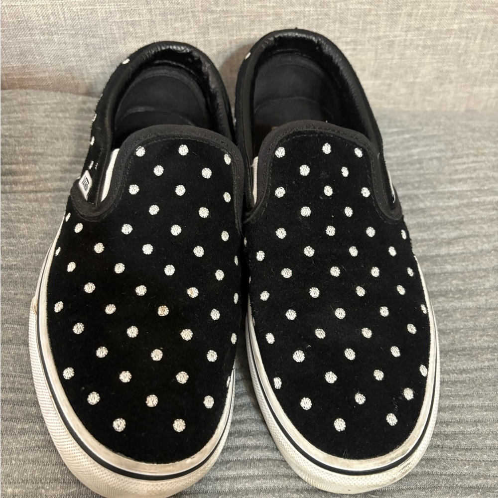 Vans Polkadot Black & White Slip On Sneakers Size Men’s 5 Women’s size 6.5